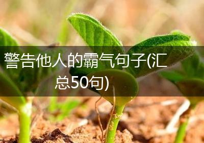 警告他人的霸气句子(汇总50句)