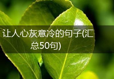 让人心灰意冷的句子(汇总50句)