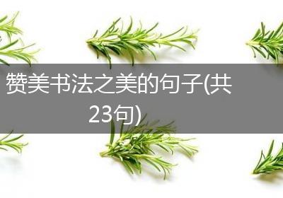 赞美书法之美的句子(共23句)