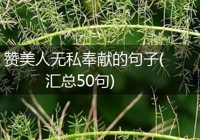 赞美人无私奉献的句子(汇总50句)