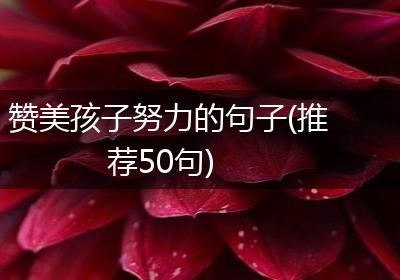 赞美孩子努力的句子(推荐50句)