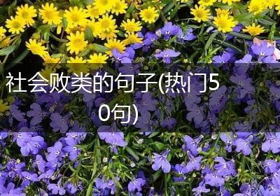 社会败类的句子(热门50句)