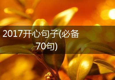 2017开心句子(必备70句)