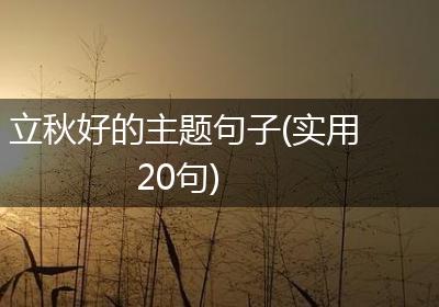 立秋好的主题句子(实用20句)