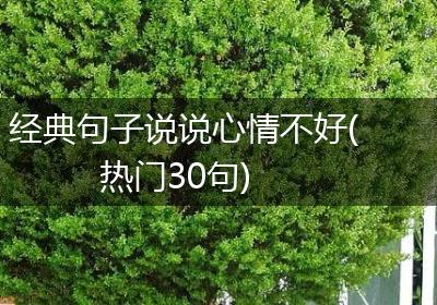 经典句子说说心情不好(热门30句)