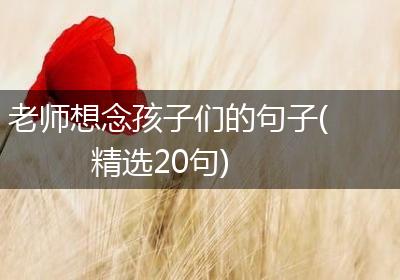 老师想念孩子们的句子(精选20句)
