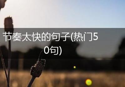 节奏太快的句子(热门50句)