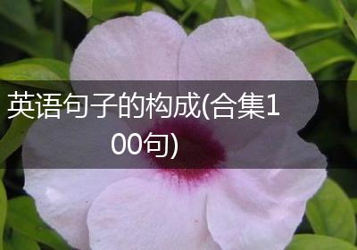英语句子的构成(合集100句)