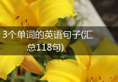 3个单词的英语句子(汇总118句)