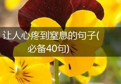 让人心疼到窒息的句子(必备40句)