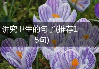 讲究卫生的句子(推荐15句)