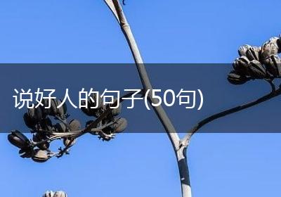 说好人的句子(50句)
