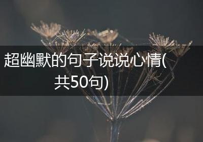 超幽默的句子说说心情(共50句)