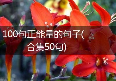 100句正能量的句子(合集50句)