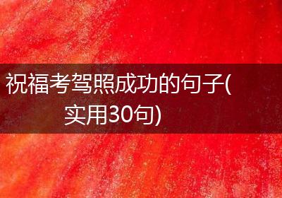 祝福考驾照成功的句子(实用30句)