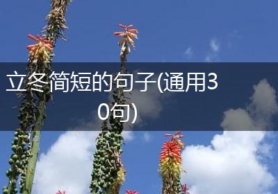 立冬简短的句子(通用30句)
