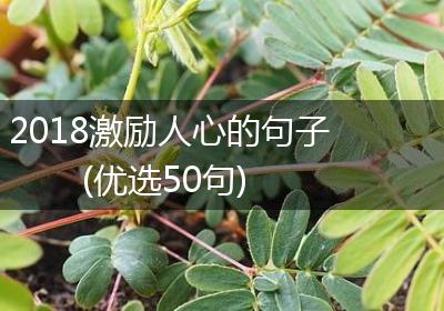 2018激励人心的句子(优选50句)