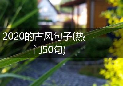 2020的古风句子(热门50句)