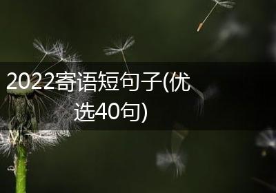 2022寄语短句子(优选40句)