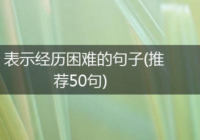 表示经历困难的句子(推荐50句)