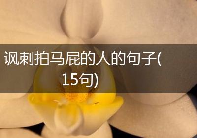 讽刺拍马屁的人的句子(15句)