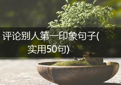 评论别人第一印象句子(实用50句)