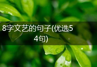 8字文艺的句子(优选54句)