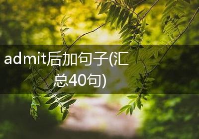 admit后加句子(汇总40句)