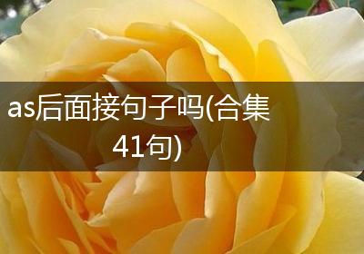as后面接句子吗(合集41句)