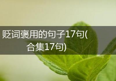 贬词褒用的句子17句(合集17句)
