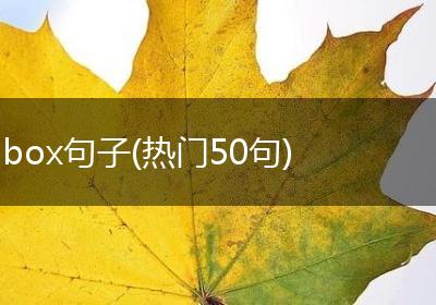 box句子(热门50句)