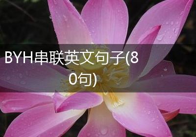 BYH串联英文句子(80句)