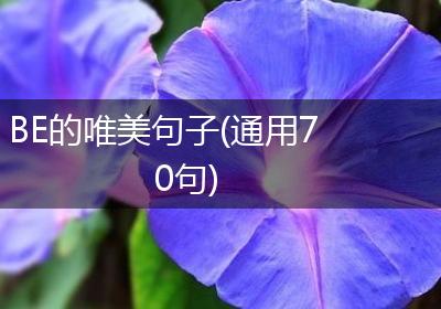 BE的唯美句子(通用70句)