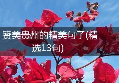 赞美贵州的精美句子(精选13句)