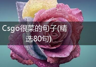 Csgo很菜的句子(精选80句)