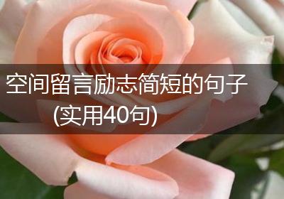 空间留言励志简短的句子(实用40句)