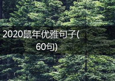 2020鼠年优雅句子(60句)