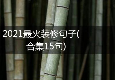 2021最火装修句子(合集15句)