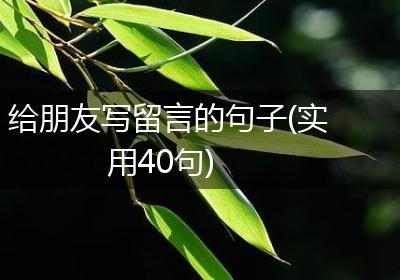 给朋友写留言的句子(实用40句)