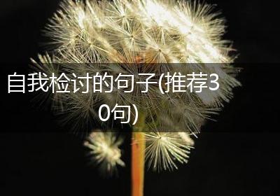 自我检讨的句子(推荐30句)