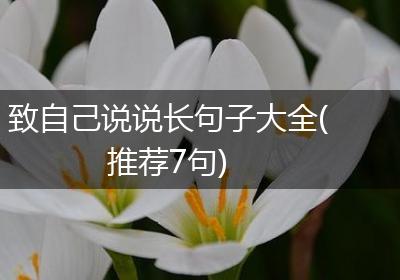 致自己说说长句子大全(推荐7句)
