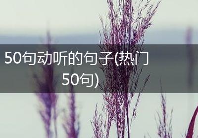 50句动听的句子(热门50句)