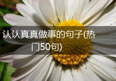 认认真真做事的句子(热门50句)