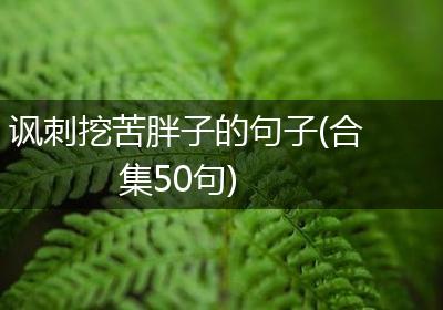 讽刺挖苦胖子的句子(合集50句)