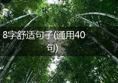 8字舒适句子(通用40句)