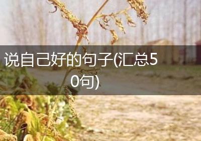 说自己好的句子(汇总50句)