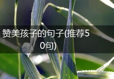 赞美孩子的句子(推荐50句)