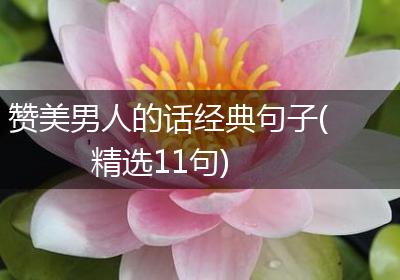 赞美男人的话经典句子(精选11句)