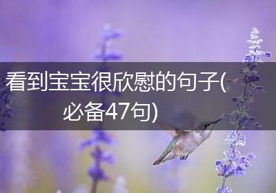 看到宝宝很欣慰的句子(必备47句)