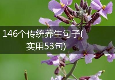 146个传统养生句子(实用53句)